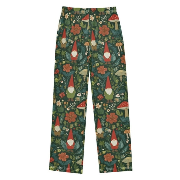 FORMRS Kids Pajama Pants with Pockets Size 6-8Y Boys Lounge Sleep Bottoms, Forest Mushroom Pattern