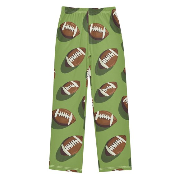 FORMRS Kids Pajama Pants with Pockets Size 6-8Y Boys Lounge Sleep Bottoms, Game Day Footballs