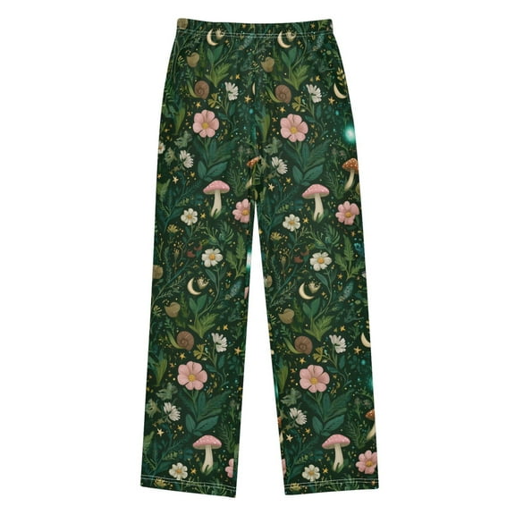 FORMRS Kids Pajama Pants with Pockets Size 6-8Y Boys Lounge Sleep Bottoms, Green Forest Pattern