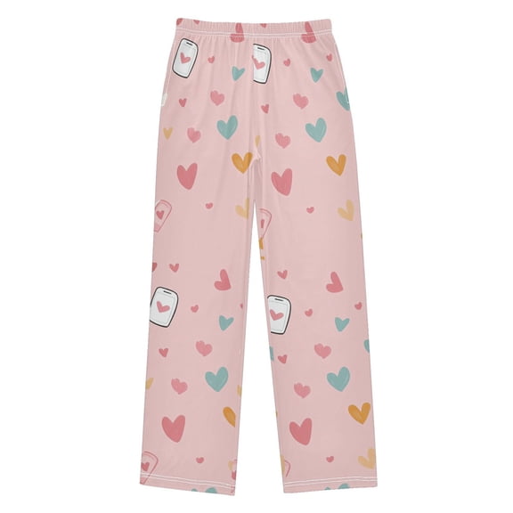 FORMRS Kids Pajama Pants with Pockets Size 6-8Y Boys Lounge Sleep Bottoms, Love in The Air