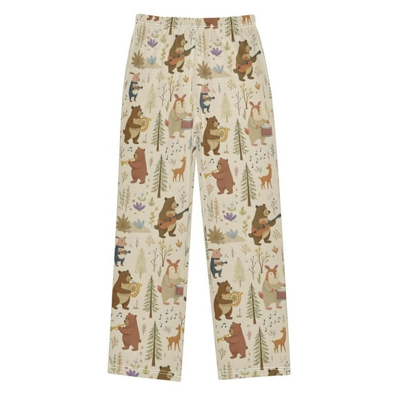 FORMRS Kids Pajama Pants with Pockets Size 6-8Y Boys Lounge Sleep Bottoms, Musical Animals Pattern