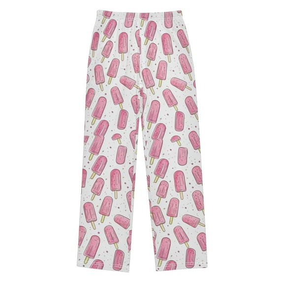 FORMRS Kids Pajama Pants with Pockets Size 6-8Y Boys Lounge Sleep Bottoms, Pink Popsicle Pattern