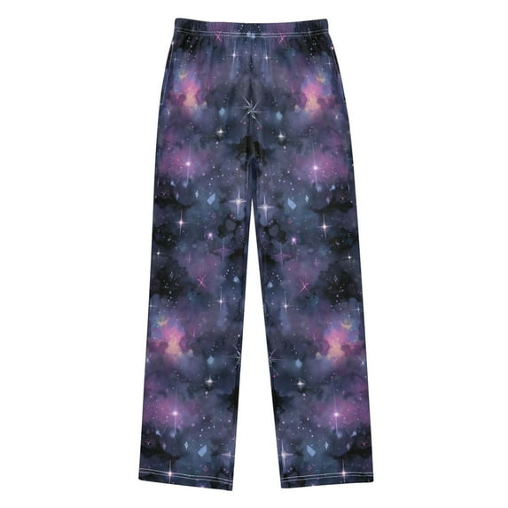 FORMRS Kids Pajama Pants with Pockets Size 6-8Y Boys Lounge Sleep Bottoms, Purple Sky Pattern