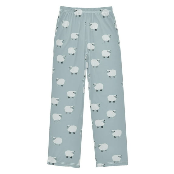 FORMRS Kids Pajama Pants with Pockets Size 6-8Y Boys Lounge Sleep Bottoms, Simple Sheep Pattern
