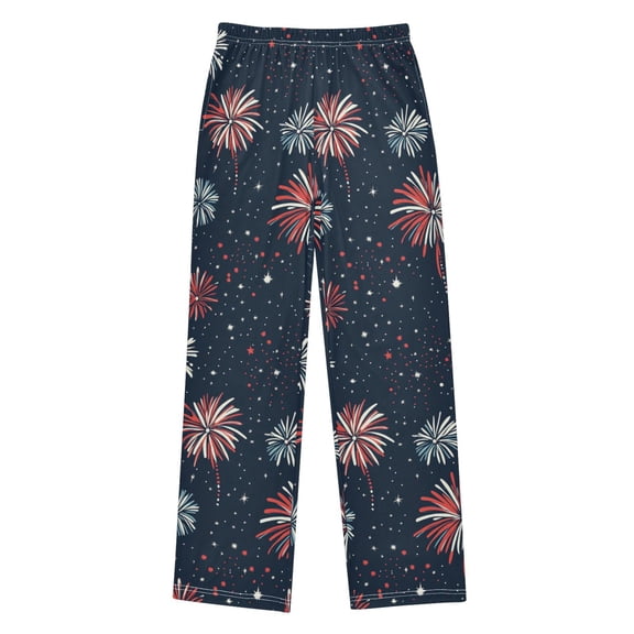 FORMRS Kids Pajama Pants with Pockets Size 6-8Y Boys Lounge Sleep Bottoms, Starry Fireworks Pattern