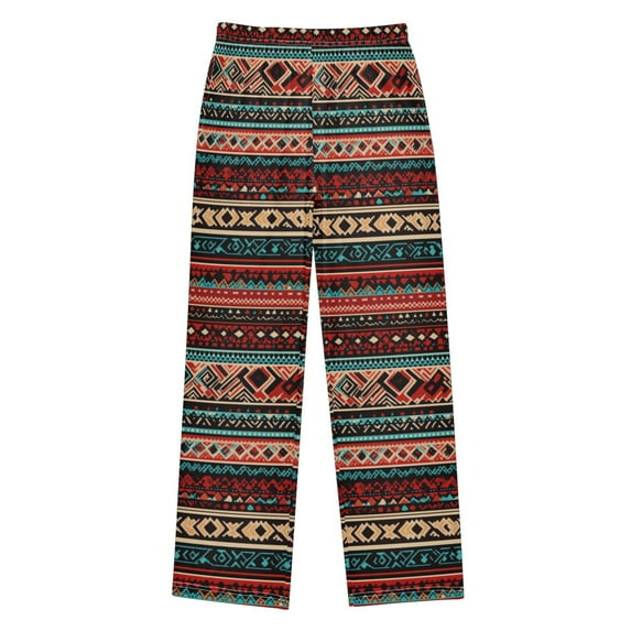 FORMRS Kids Pajama Pants with Pockets Size 6-8Y Boys Lounge Sleep Bottoms, Tribal Geometric