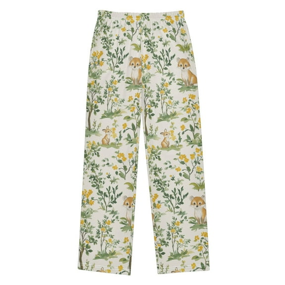 FORMRS Kids Pajama Pants with Pockets Size 6-8Y Boys Lounge Sleep Bottoms, Watercolor Animals Pattern