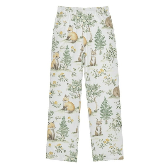 FORMRS Kids Pajama Pants with Pockets Size 6-8Y Boys Lounge Sleep Bottoms, Watercolor Forest Pattern