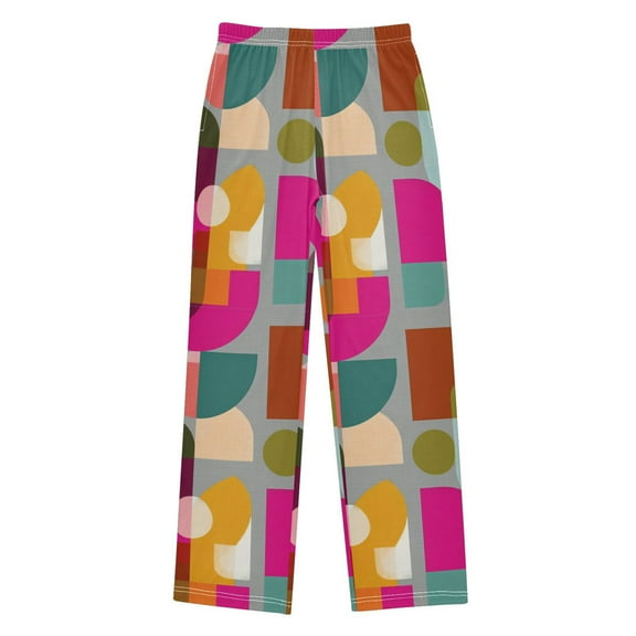 FORMRS Kids Pajama Pants with Pockets Size 9-10Y Boys Lounge Sleep Bottoms, Abstract Geometric Pattern