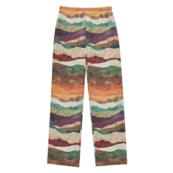 FORMRS Kids Pajama Pants with Pockets Size 9-10Y Boys Lounge Sleep Bottoms, Artistic Desert Waves