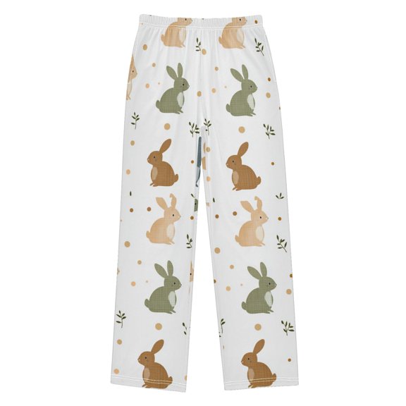 FORMRS Kids Pajama Pants with Pockets Size 9-10Y Boys Lounge Sleep Bottoms, Cartoon Bunnies