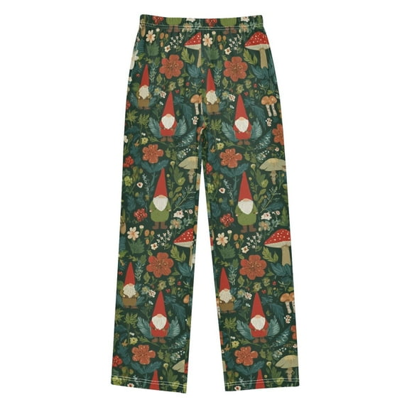 FORMRS Kids Pajama Pants with Pockets Size 9-10Y Boys Lounge Sleep Bottoms, Forest Mushroom Pattern