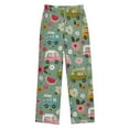 thumbnail image 1 of FORMRS Kids Pajama Pants with Pockets Size 9-10Y Boys Lounge Sleep Bottoms, Green Cartoon Trucks Pattern, 1 of 8