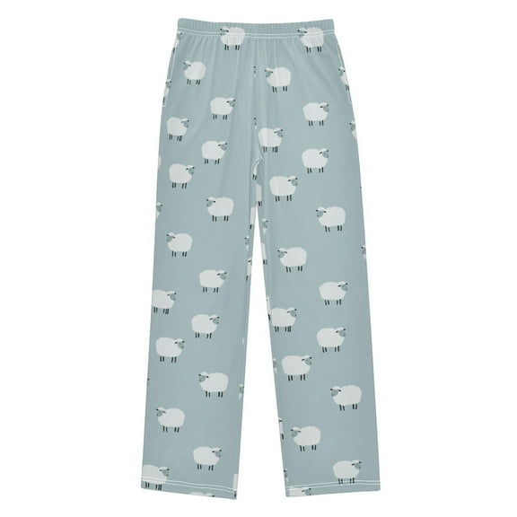 FORMRS Kids Pajama Pants with Pockets Size 9-10Y Boys Lounge Sleep Bottoms, Simple Sheep Pattern
