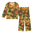thumbnail image 1 of FORMRS Kids Pajama Set Fleece Long Sleeve Top Relaxed-Fit Pants Lounge Sleepwear, Sizes 3T-11Y, Green Retro Leaves, 1 of 7