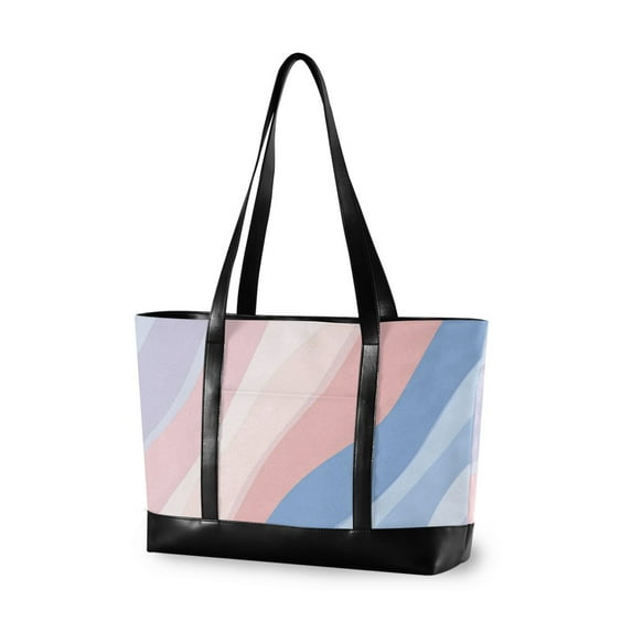 FORMRS Canvas Laptop Tote Bag for Women with 15.6" Computer Compartments Shoulder Handbag, Abstract Blue