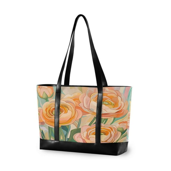 FORMRS Laptop Tote Bag for Women with 15.6" Computer Compartments Handbag, Abstract Floral Art