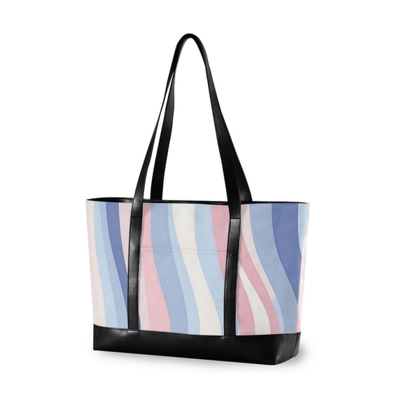 FORMRS Canvas Laptop Tote Bag for Women with 15.6" Computer Compartments Shoulder Handbag, Abstract Pink