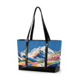 thumbnail image 1 of FORMRS Canvas Laptop Tote Bag for Women with 15.6" Computer Compartments Shoulder Handbag, Abstract Snow Mountain, 1 of 7