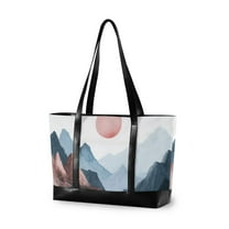 FORMRS Laptop Tote Bag for Women with 15.6" Computer Compartments Handbag, Art Mountain and Sun Pattern