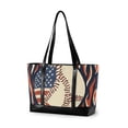 thumbnail image 1 of FORMRS Canvas Laptop Tote Bag for Women with 15.6" Computer Compartments Shoulder Handbag, Baseball Pattern, 1 of 7