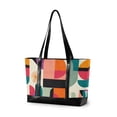 thumbnail image 1 of FORMRS Canvas Laptop Tote Bag for Women with 15.6" Computer Compartments Shoulder Handbag, Beige Abstract, 1 of 7