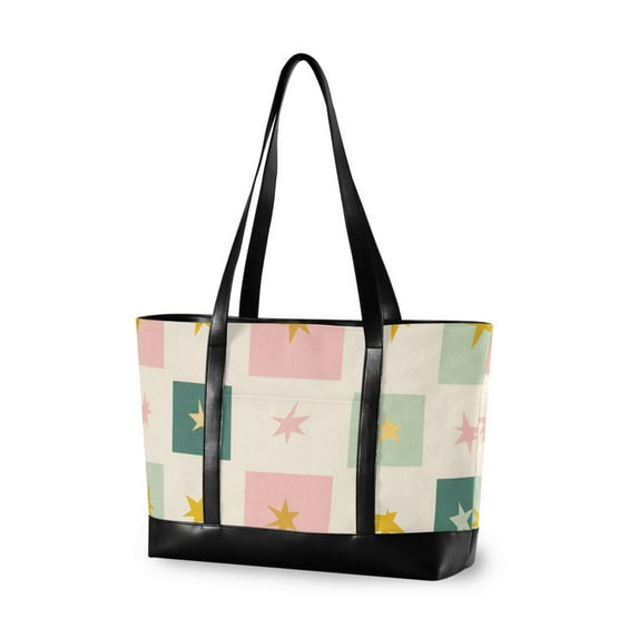 FORMRS Laptop Tote Bag for Women with 15.6" Computer Compartments Handbag, Beige Abstract