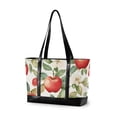 thumbnail image 1 of FORMRS Canvas Laptop Tote Bag for Women with 15.6" Computer Compartments Shoulder Handbag, Beige Apple Pattern, 1 of 7