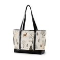 thumbnail image 1 of FORMRS Canvas Laptop Tote Bag for Women with 15.6" Computer Compartments Shoulder Handbag, Beige Christmas Forest, 1 of 7