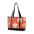 thumbnail image 1 of FORMRS Canvas Laptop Tote Bag for Women with 15.6" Computer Compartments Shoulder Handbag, Beige Christmas Ornaments Pattern, 1 of 7