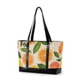 thumbnail image 1 of FORMRS Canvas Laptop Tote Bag for Women with 15.6" Computer Compartments Shoulder Handbag, Beige Citrus Leaves, 1 of 7