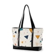 thumbnail image 1 of FORMRS Canvas Laptop Tote Bag for Women with 15.6" Computer Compartments Shoulder Handbag, Beige Simple Shapes, 1 of 7