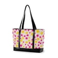 thumbnail image 1 of FORMRS Canvas Laptop Tote Bag for Women with 15.6" Computer Compartments Shoulder Handbag, Beige Stars, 1 of 7