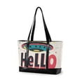 thumbnail image 1 of FORMRS Canvas Laptop Tote Bag for Women with 15.6" Computer Compartments Shoulder Handbag, Beige UFO, 1 of 7