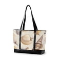 thumbnail image 1 of FORMRS Canvas Laptop Tote Bag for Women with 15.6" Computer Compartments Shoulder Handbag, Beige Watercolor Seashells, 1 of 7
