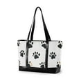thumbnail image 1 of FORMRS Canvas Laptop Tote Bag for Women with 15.6" Computer Compartments Shoulder Handbag, Black Cartoon Cat Paw, 1 of 7