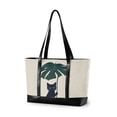 thumbnail image 1 of FORMRS Canvas Laptop Tote Bag for Women with 15.6" Computer Compartments Shoulder Handbag, Black Cat Plants, 1 of 7