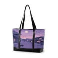 thumbnail image 1 of FORMRS Canvas Laptop Tote Bag for Women with 15.6" Computer Compartments Shoulder Handbag, Black Cat Walking, 1 of 7