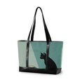 thumbnail image 1 of FORMRS Canvas Laptop Tote Bag for Women with 15.6" Computer Compartments Shoulder Handbag, Black Cat, 1 of 7