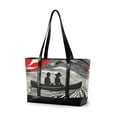 thumbnail image 1 of FORMRS Laptop Tote Bag for Women with 15.6" Computer Compartments Handbag, Black Illusionary Boat, 1 of 7