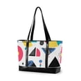 thumbnail image 1 of FORMRS Canvas Laptop Tote Bag for Women with 15.6" Computer Compartments Shoulder Handbag, Black Retro Pattern, 1 of 7