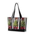 thumbnail image 1 of FORMRS Canvas Laptop Tote Bag for Women with 15.6" Computer Compartments Shoulder Handbag, Black Striped Trees, 1 of 7