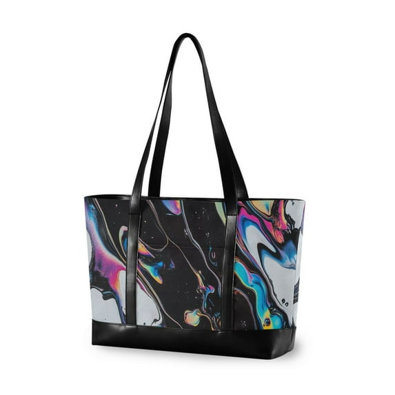 FORMRS Laptop Tote Bag for Women with 15.6" Computer Compartments Handbag, Black