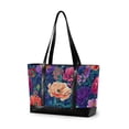 thumbnail image 1 of FORMRS Canvas Laptop Tote Bag for Women with 15.6" Computer Compartments Shoulder Handbag, Blooming Flowers Pattern, 1 of 7