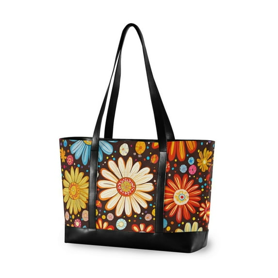 FORMRS Laptop Tote Bag for Women with 15.6" Computer Compartments Handbag, Blooming Flowers