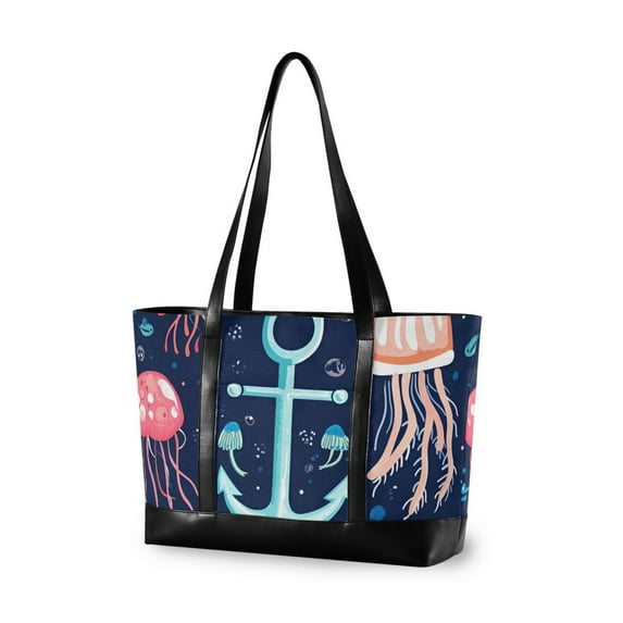 FORMRS Laptop Tote Bag for Women with 15.6" Computer Compartments Handbag, Blue Anchor