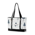 thumbnail image 1 of FORMRS Laptop Tote Bag for Women with 15.6" Computer Compartments Handbag, Blue Cartoon Snowmen, 1 of 7