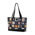 thumbnail image 1 of FORMRS Canvas Laptop Tote Bag for Women with 15.6" Computer Compartments Shoulder Handbag, Blue Circle Mosaic, 1 of 7