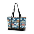 thumbnail image 1 of FORMRS Laptop Tote Bag for Women with 15.6" Computer Compartments Handbag, Blue Cute Train Pattern, 1 of 7