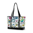 thumbnail image 1 of FORMRS Canvas Laptop Tote Bag for Women with 15.6" Computer Compartments Shoulder Handbag, Blue Doodle Pattern, 1 of 7